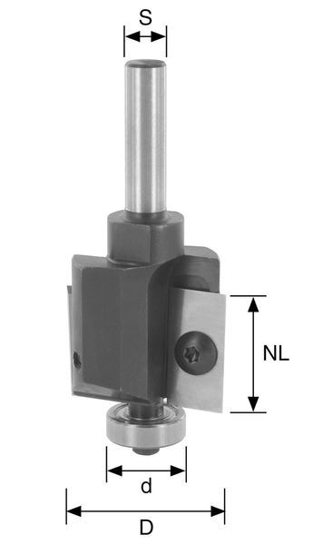 WP-Falzfräser D=32mm NL=24mm S=8mm Z2 + KULA