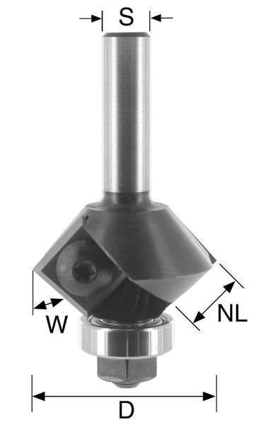 HW-WP Kantenfräser D=29mm NL=12mm S=8mm a=30°