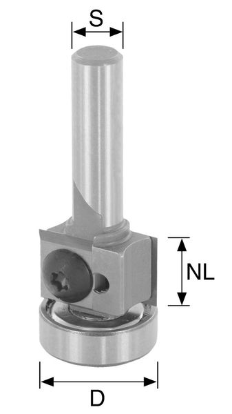 HW-WP Kantenfräser D=19mm NL=12mm S=8mm