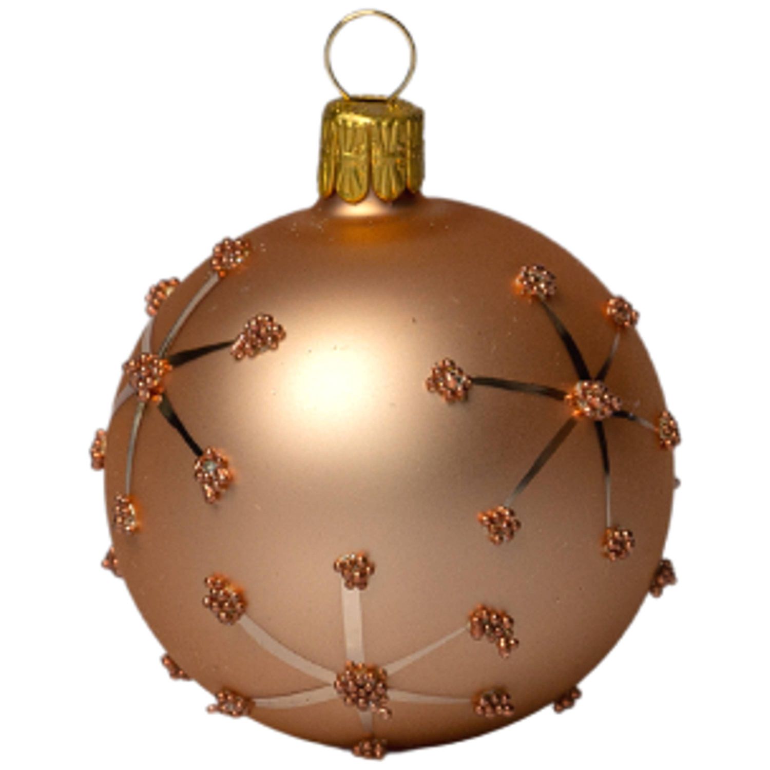 Koulier Christbaumschmuck Glas Kugeln karamell 6 cm 12-teili
