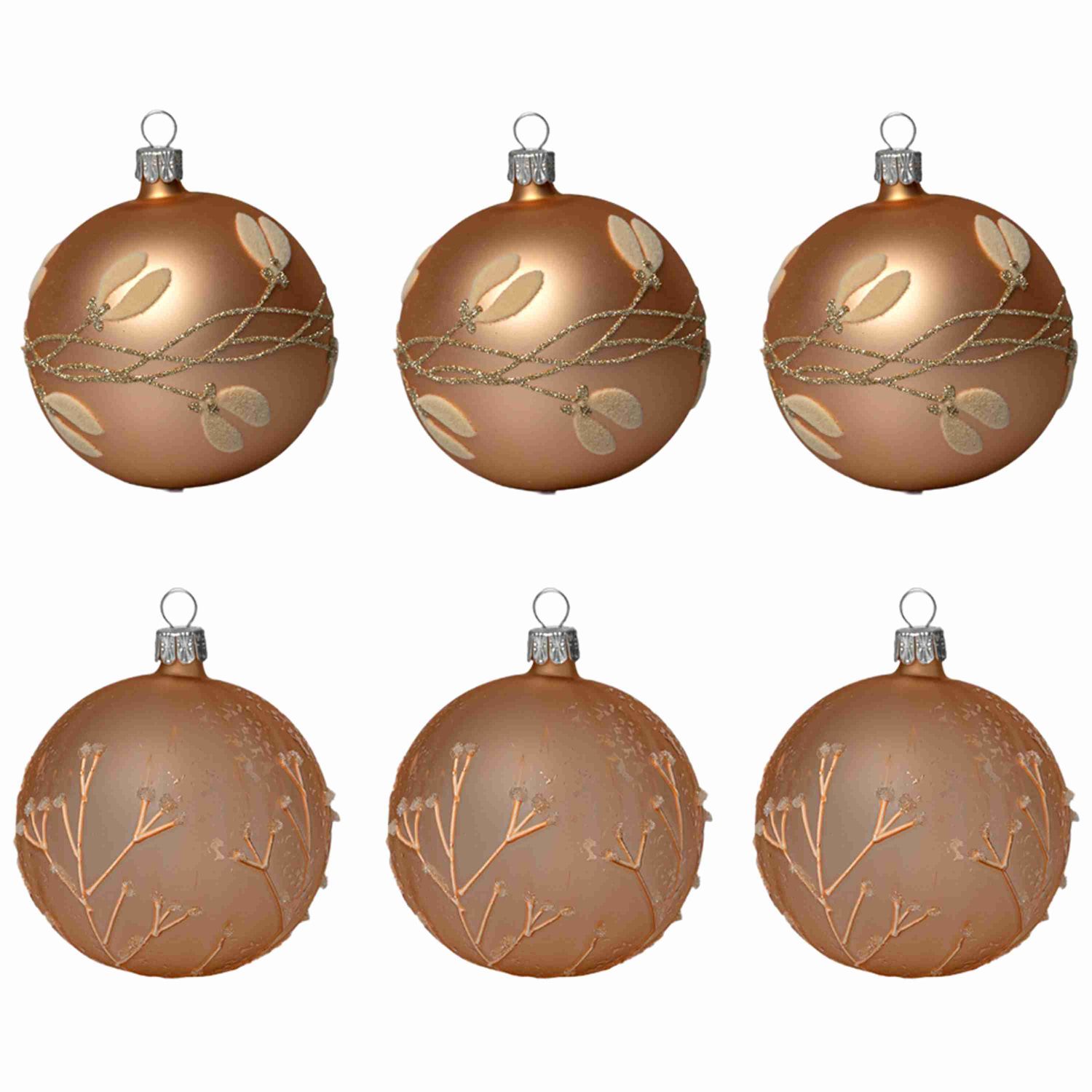 Christbaumschmuck Glas Kugeln karamell 8 cm von Koulier