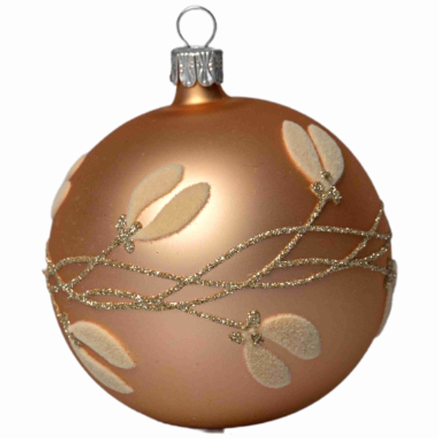 Christbaumschmuck aus Glas 6-teilig Kugeln karamell 8 cm