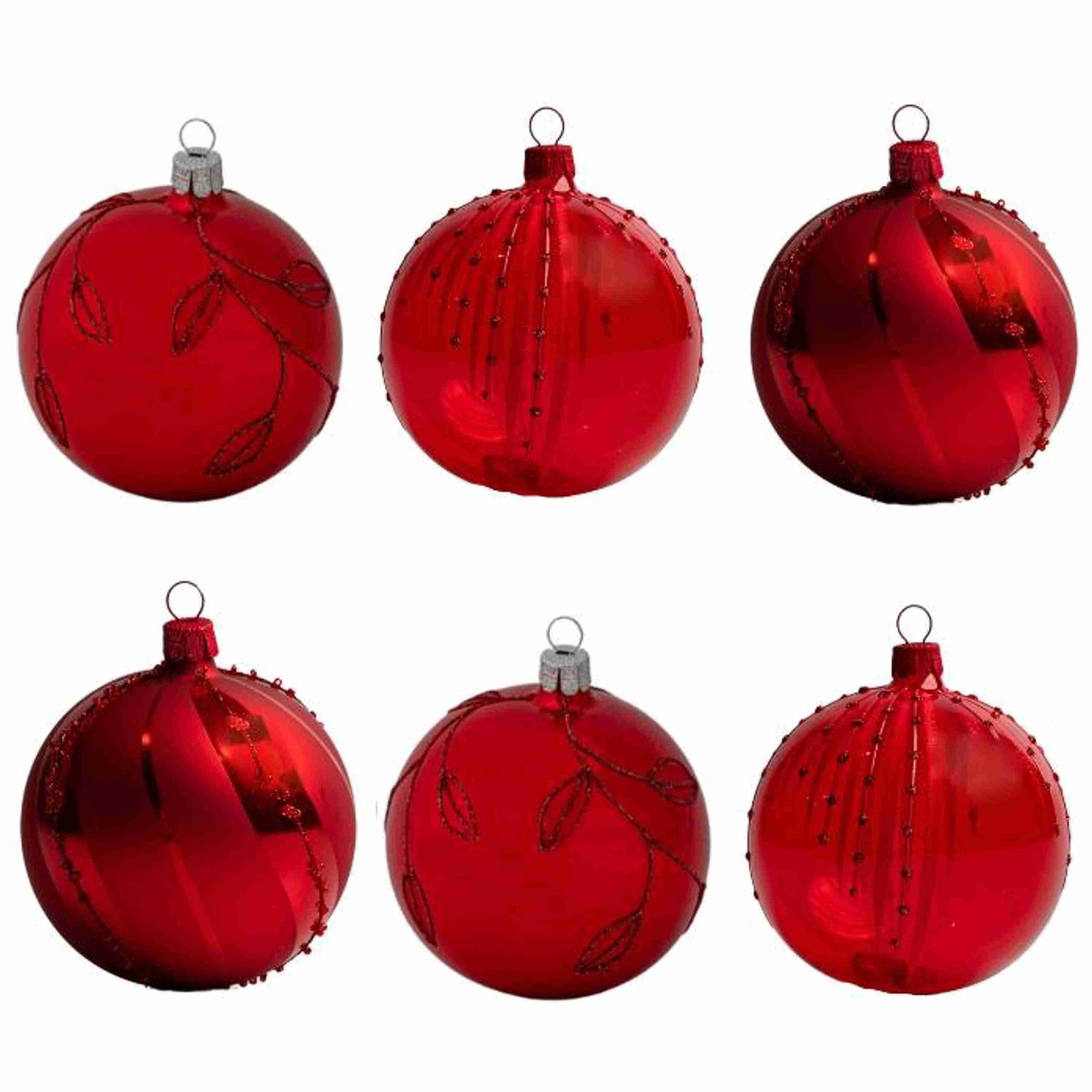 Koulier Christbaumschmuck Kugeln 8 cm rot