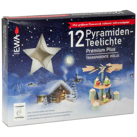 EWA Pyramiden Teelichter Premium Plus 12 Stück