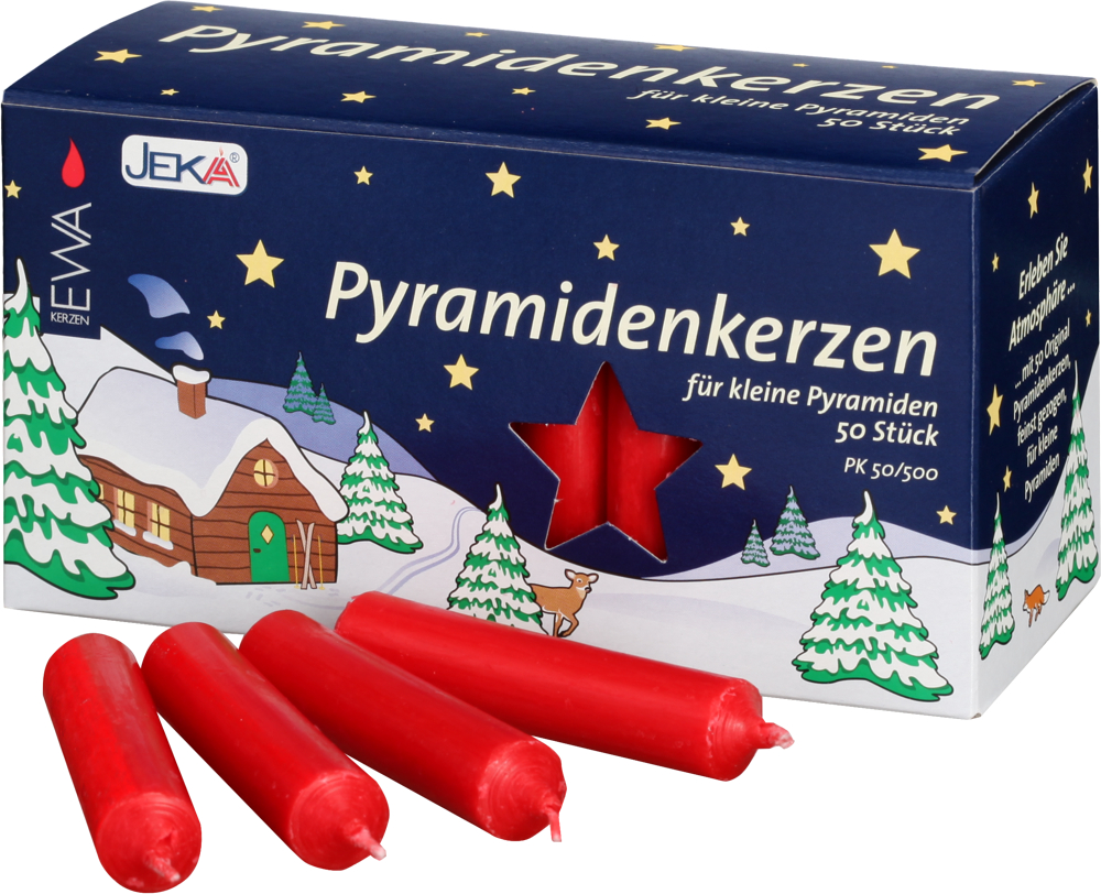 EWA Pyramidenkerzen 50 Stück rot