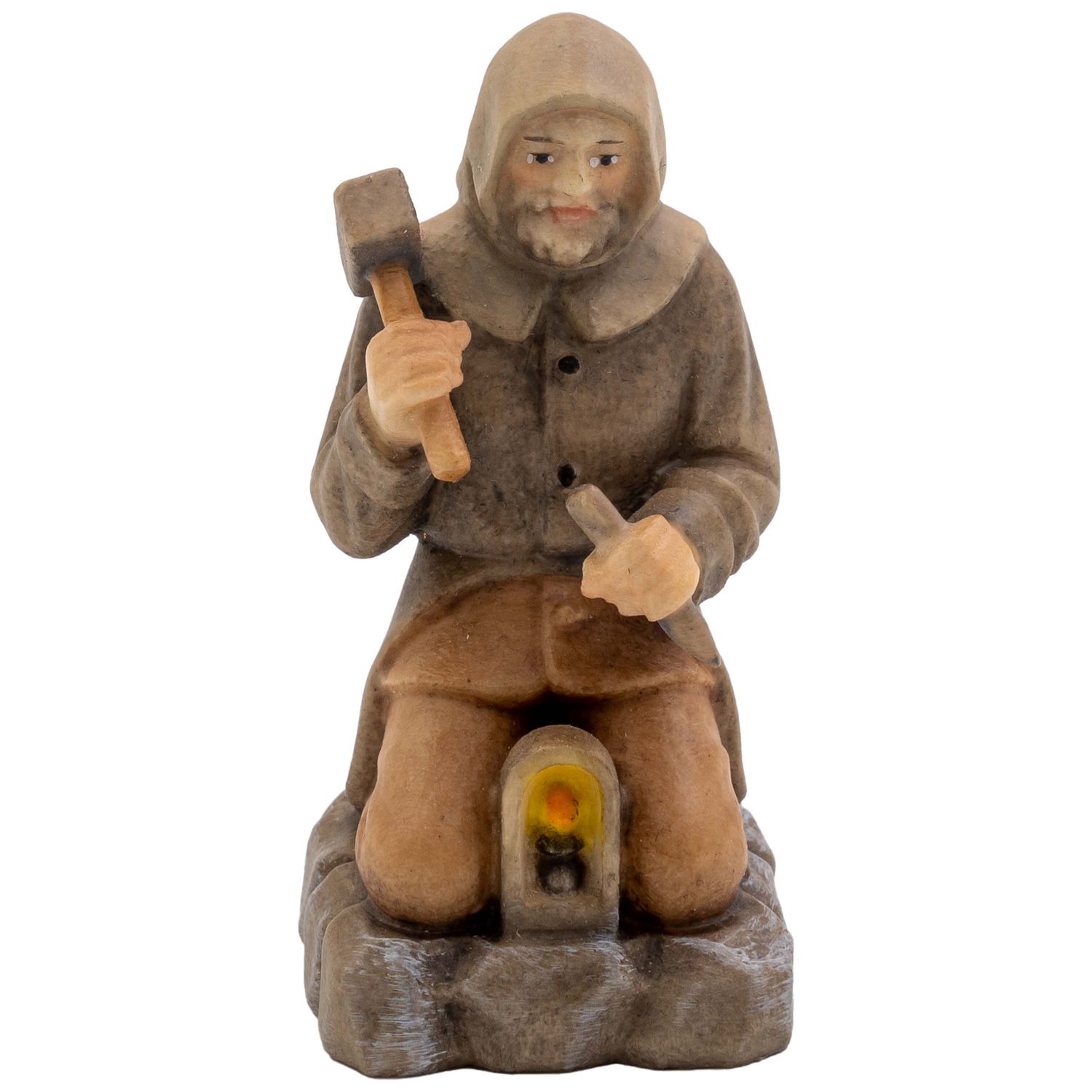 Hape Berghäuer kniend Hammer und Meisel
