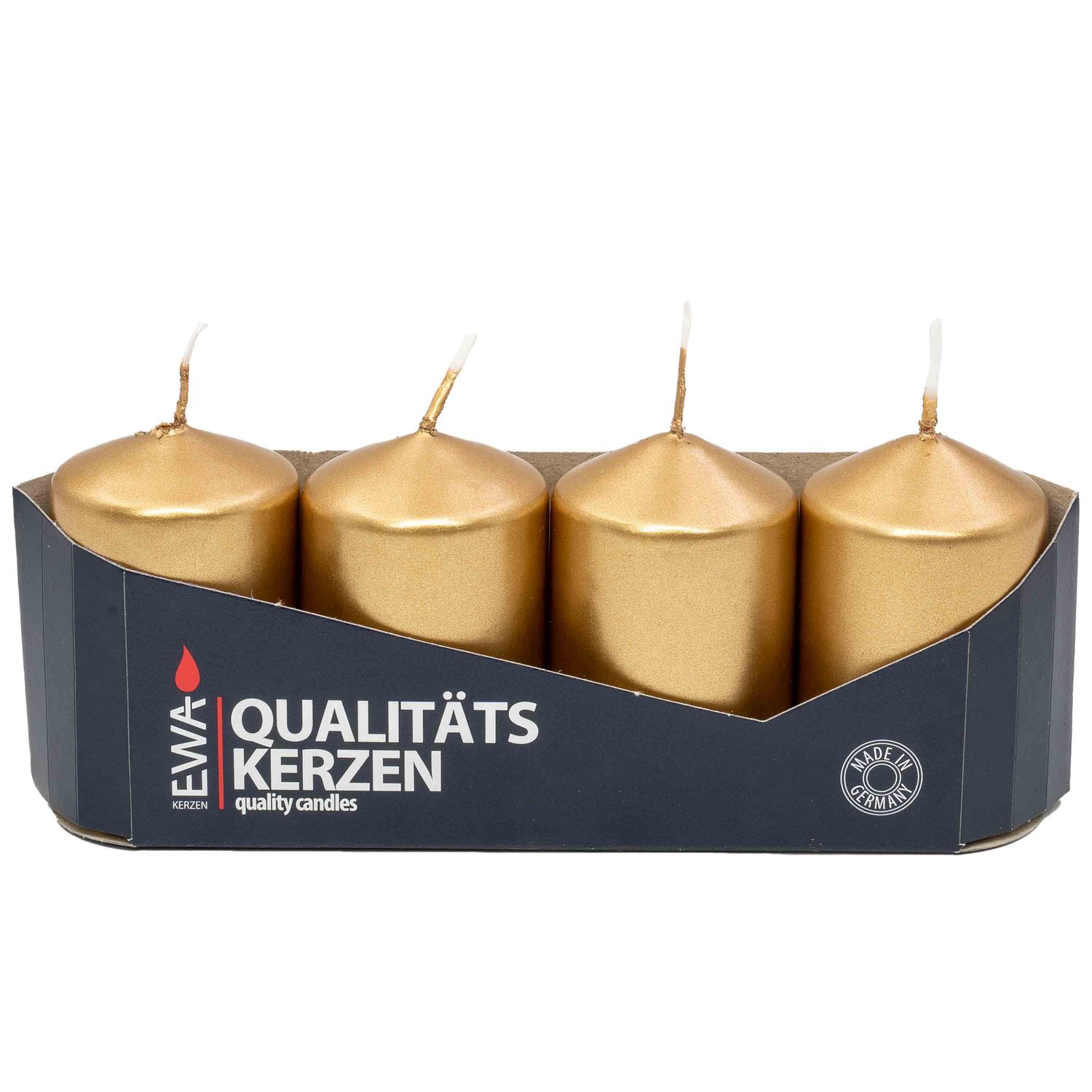 EWA Metallic-Stumpenkerzen Ø 40 mm gold