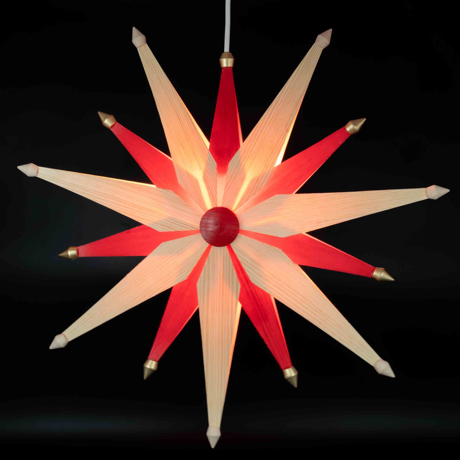 Eckert Weihnachtsstern exclusiv natur / rot, Ø 48 cm