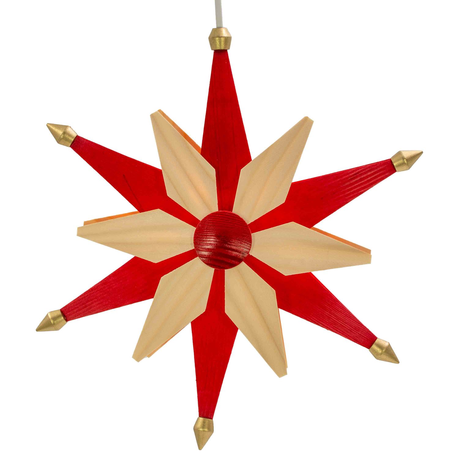Eckert Weihnachtsstern doppelt, natur/rot