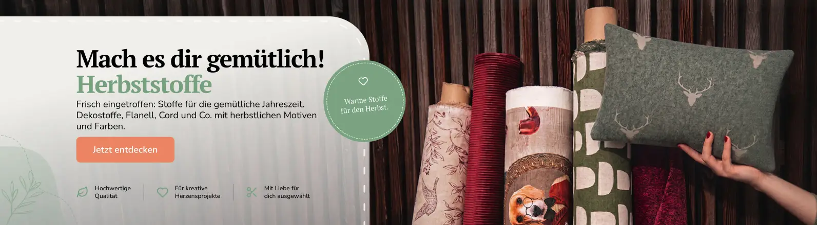 Mach es dir gemütlich: Herbststoffe als Meterware – Cord, Flanell und Dekostoffe in warmen Herbsttönen