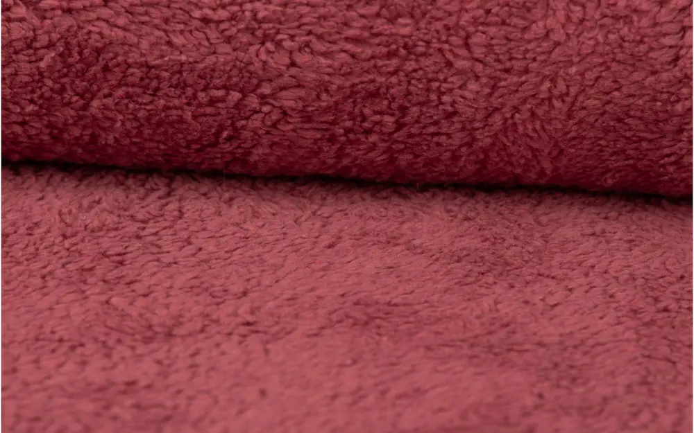 Kuscheliger Teddy-Fleece in Blush-Rot als Meterware