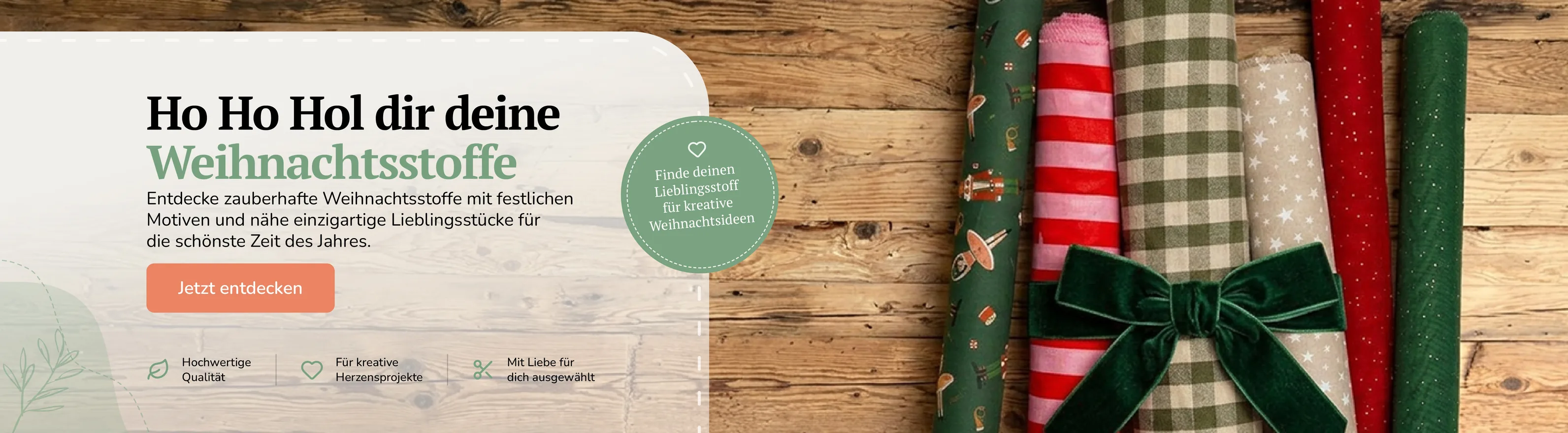 Ho Ho Hol dir deine Weihnachtsstoffe: festliche Stoffe als Meterware für Weihnachtsdeko und Geschenke zum Selbernähen