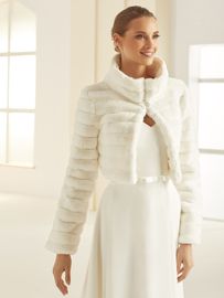 Braut-Jacke in Pelzoptik E305