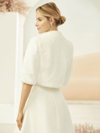 Braut-Jacke in Pelzoptik E307