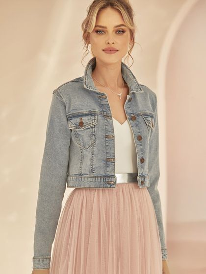 Bianco Evento Jeansjacke E381 mit Knopfleiste
