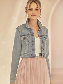 Bianco Evento Jeansjacke E381 mit Knopfleiste