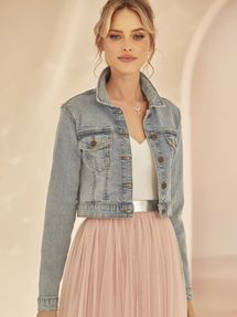 Bianco Evento Jeansjacke E381 mit Knopfleiste