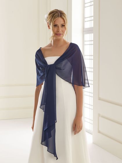 Bianco Evento Chiffonschal E9 120 cm x 140 cm