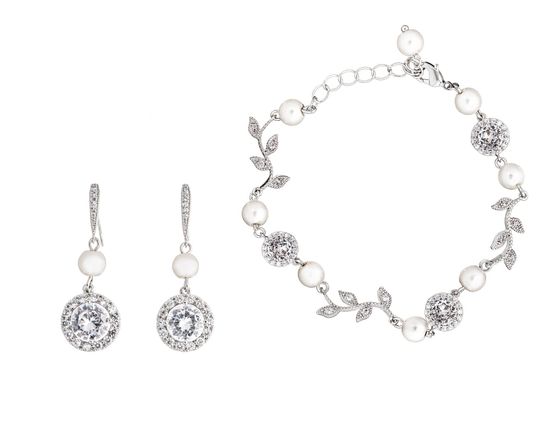 Brautarmband mit Ohrringen