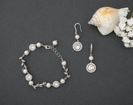 Brautarmband mit Ohrringen