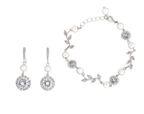 Brautarmband mit Ohrringen