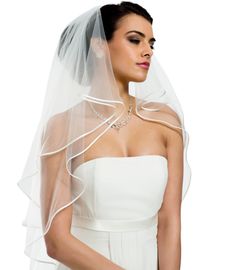 Bianco Evento Brautschleier S5B - Länge 90/70 cm