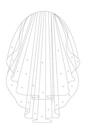 Bianco Evento Brautschleier S22P - Länge 70/60 cm
