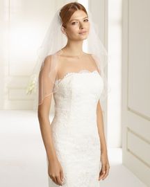 Bianco Evento Brautschleier S26 - Länge 70/60 cm