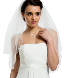 Bianco Evento Brautschleier S26 - Länge 70/60 cm