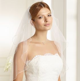 Bianco Evento Brautschleier S26 - Länge 70/60 cm