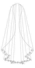 Bianco Evento Brautschleier S238 - Länge 70 cm
