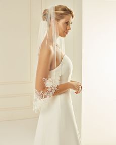 Bianco Evento Brautschleier S238 - Länge 70 cm