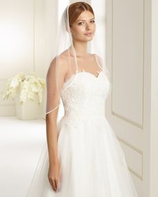 Bianco Evento Brautschleier S136 - Länge 80 cm