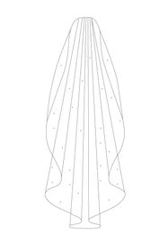 Bianco Evento Brautschleier mit 40 Swarovski Kristallen S222 - Länge 200 cm