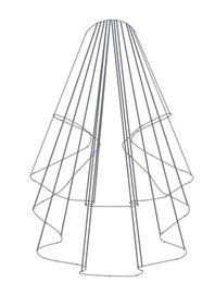Bianco Evento Brautschleier S312 - Länge 80/60 cm