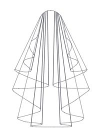 Bianco Evento Brautschleier S308 - Länge 70 cm