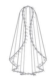 Bianco Evento Brautschleier S197 – Länge 110 cm