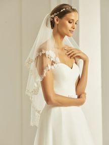 Bianco Evento Brautschleier S304 – Länge 80/60 cm