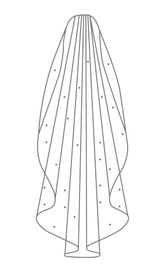 Bianco Evento Brautschleier mit 23 Swarovski Kristallen S383 – Länge 110 cm