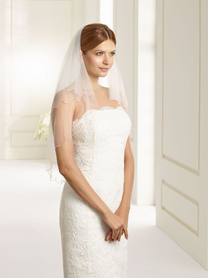 Bianco Evento Brautschleier S151 – Länge 80/60 cm