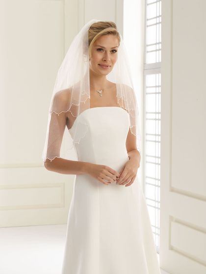 Bianco Evento Brautschleier S141 – Länge 80/60 cm