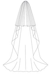 Bianco Evento Brautschleier S143 – Länge 300/90 cm