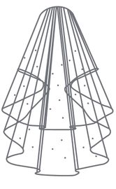Bianco Evento Brautschleier S207 – Länge 80/60 cm