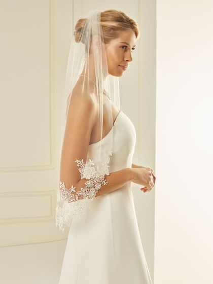 Bianco Evento Brautschleier S238 – Länge 70 cm