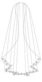 Bianco Evento Brautschleier S238 – Länge 70 cm