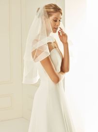 Bianco Evento Brautschleier S239 – Länge 60/80 cm
