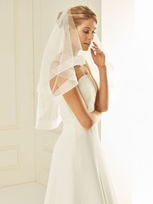 Bianco Evento Brautschleier S239 – Länge 60/80 cm