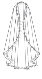 Bianco Evento Brautschleier S409 – Länge 110 cm