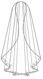 Bianco Evento Brautschleier S432 – Länge 110 cm