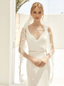 Bianco Evento Brautschleier S440 – Länge 110 cm